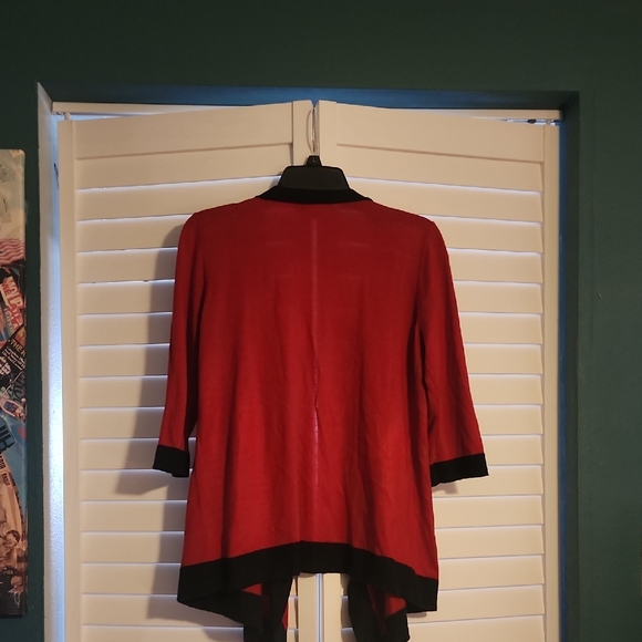Red and Black Open Cardigan - Picture 5 of 6